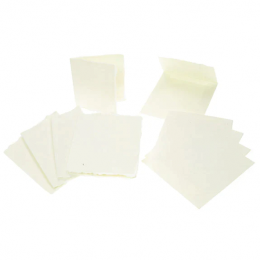 White Rag 15cm Square Card & Envelope Pack (10pc)