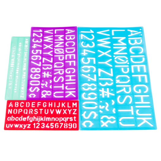 Assorted Lettering Stencil Set (4pc)