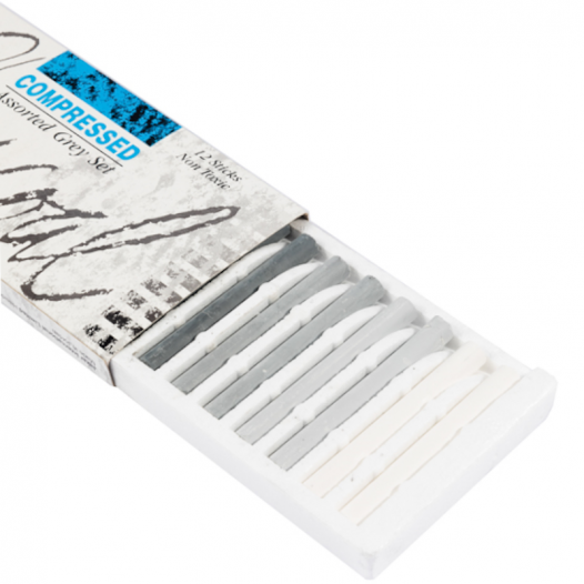 Compressed Assorted Grey Charcoal Sticks (12pc) Compressed Assorted Grey Charcoal Sticks (12pc)