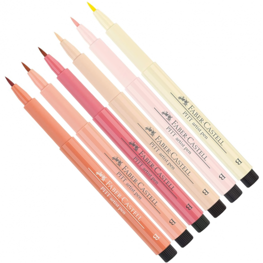PITT Artist Brush Pen Light Skin Tone Wallet (6pc)