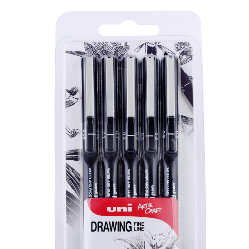 PIN Black Drawing Pen Set III (5pc)