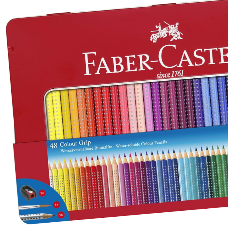 Colour Grip Pencil Tin + Accessories (51pc)