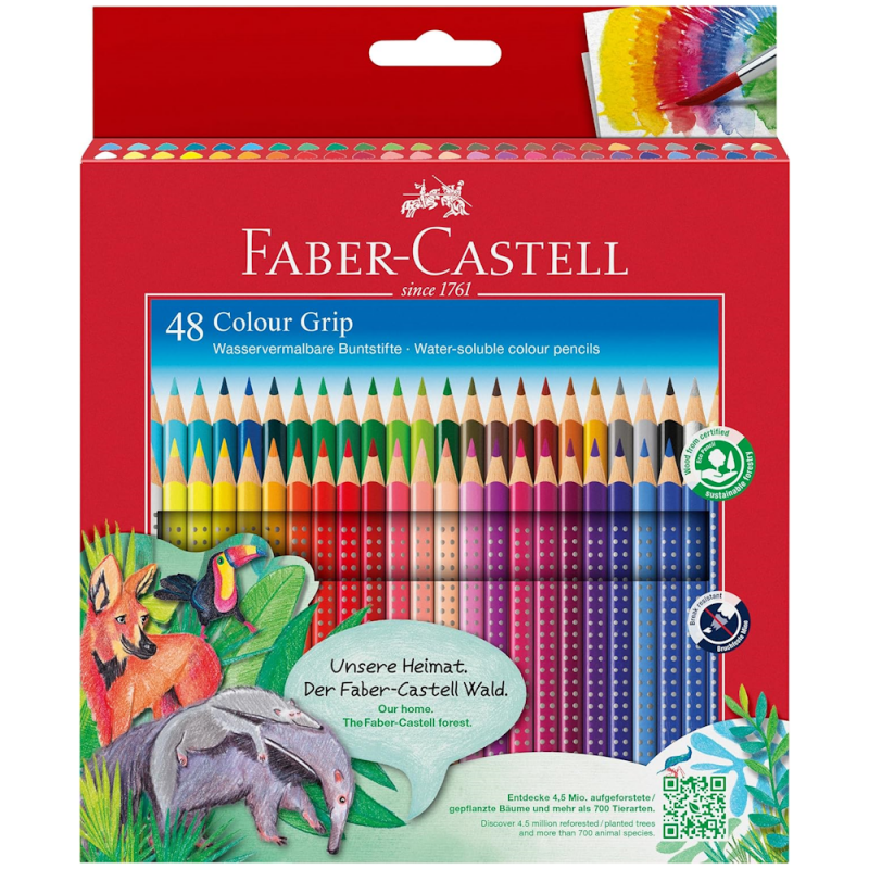 Colour Grip Pencil Box (48pc)