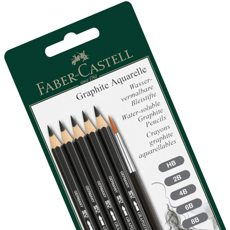 Graphite Aquarelle Pencil & Brush Set (6pc)