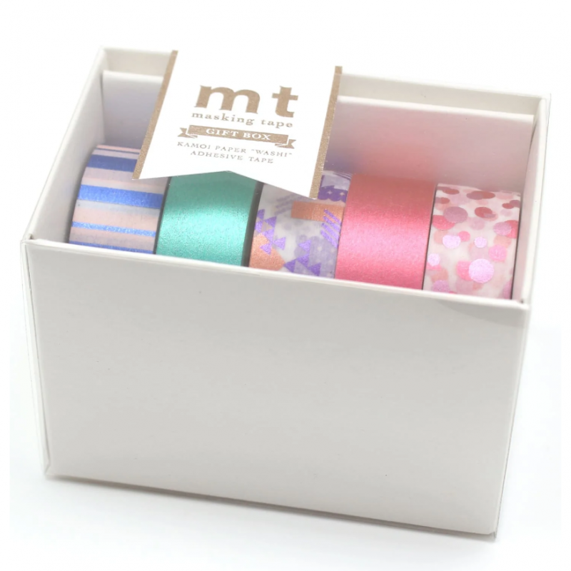 Bright Washi Tape Gift Box (5pc)