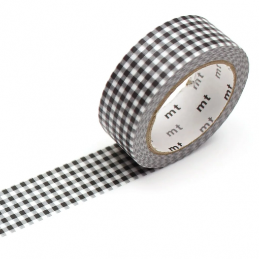 Washi Masking Tape - Delicate Checkered Black Washi Masking Tape - Delicate Checkered Black