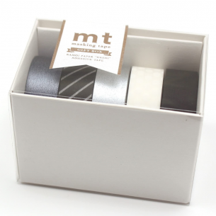 Washi Masking Tape Monotone 3 Gift Box (5pc) Washi Masking Tape Monotone 3 Gift Box (5pc)