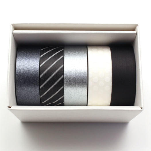 Washi Masking Tape Monotone 3 Gift Box (5pc) Washi Masking Tape Monotone 3 Gift Box (5pc)