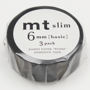 Washi Masking Tape Matte Black Slim Set (3pc) Washi Masking Tape Matte Black Slim Set (3pc)