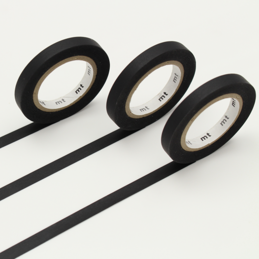 Washi Masking Tape Matte Black Slim Set (3pc) Washi Masking Tape Matte Black Slim Set (3pc)
