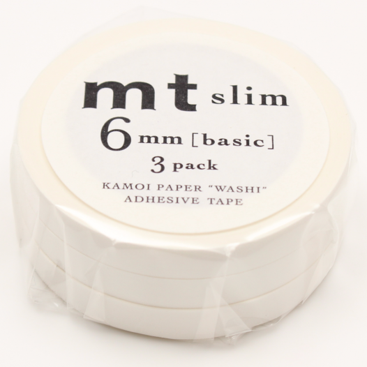 Washi Masking Tape Matte White Slim Set (3pc) Washi Masking Tape Matte White Slim Set (3pc)