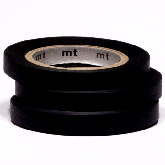 Washi Masking Tape Matte Black Slim Set (3pc) Washi Masking Tape Matte Black Slim Set (3pc)