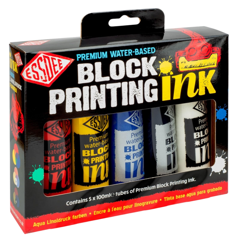 Premium Block Printing Ink Primary Set (5pc)