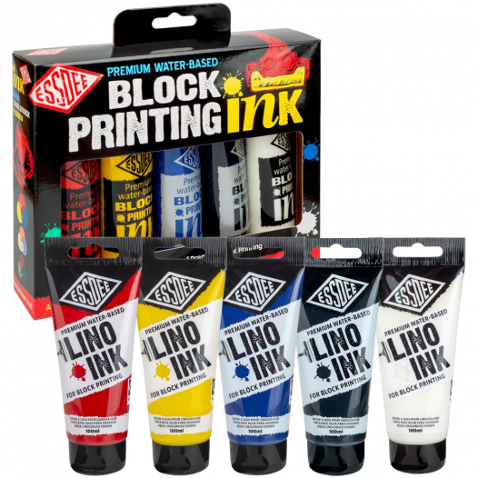 Premium Block Printing Ink Primary Set (5pc)