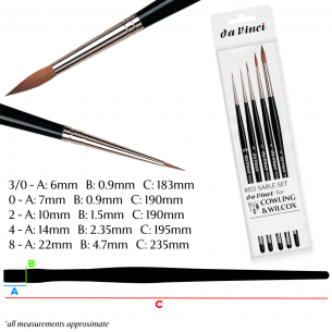 Exclusive Da Vinci Red Sable Brush Set