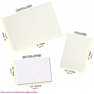 Deckled Watercolour Card & Envelope Set (10pc)