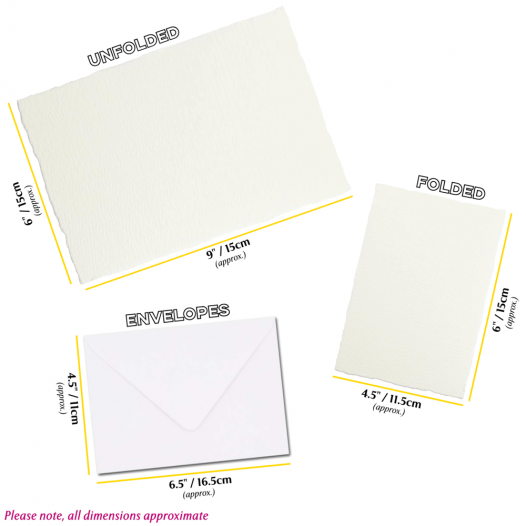 Deckled Watercolour Card & Envelope Set (10pc)