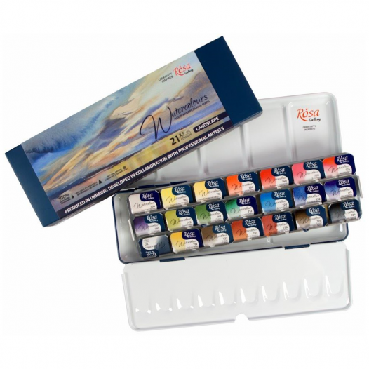 Gallery Watercolour Landscape Tin (21pc)