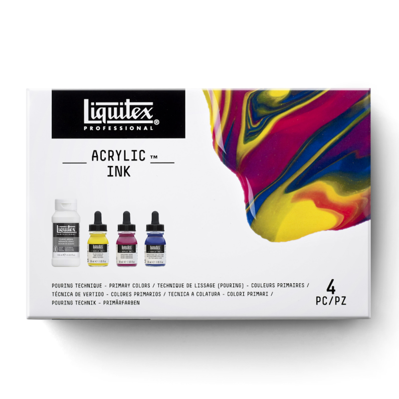 Pro Acrylic Ink Primary Pouring Set (4pc)