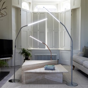 Slimline 4 Brushed Steel Floor Lamp