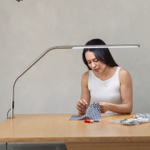 Slimline 4 Brushed Steel Table Lamp