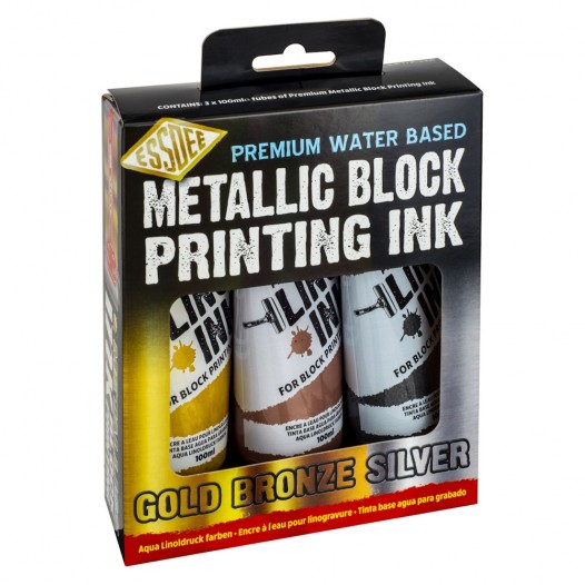 Premium Block Printing Ink Metallic Set (3pc)