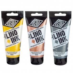 Premium Block Printing Ink Metallic Set (3pc)