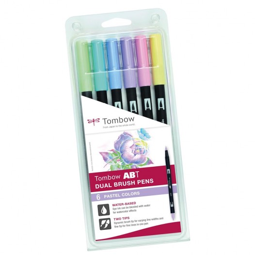 ABT Dual Brush Pen Pastel Wallet (6pc)