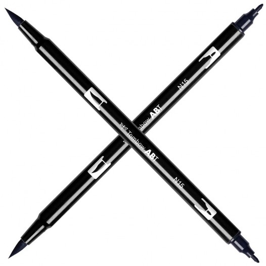 ABT Dual Brush Pen Black Twin Pack