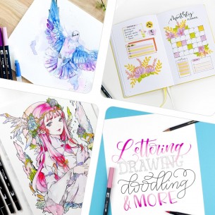 ABT Dual Brush Pen Floral Watercolour Set