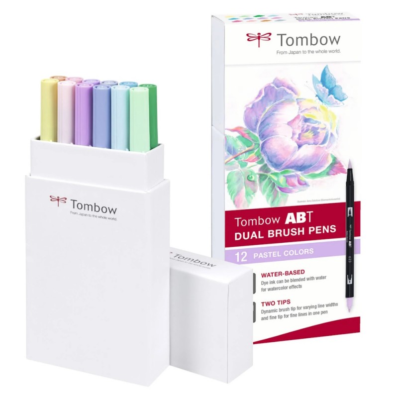 ABT Dual Brush Pen Pastel Box (12pc)