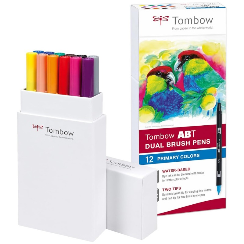 ABT Dual Brush Pen Primary Box (12pc)