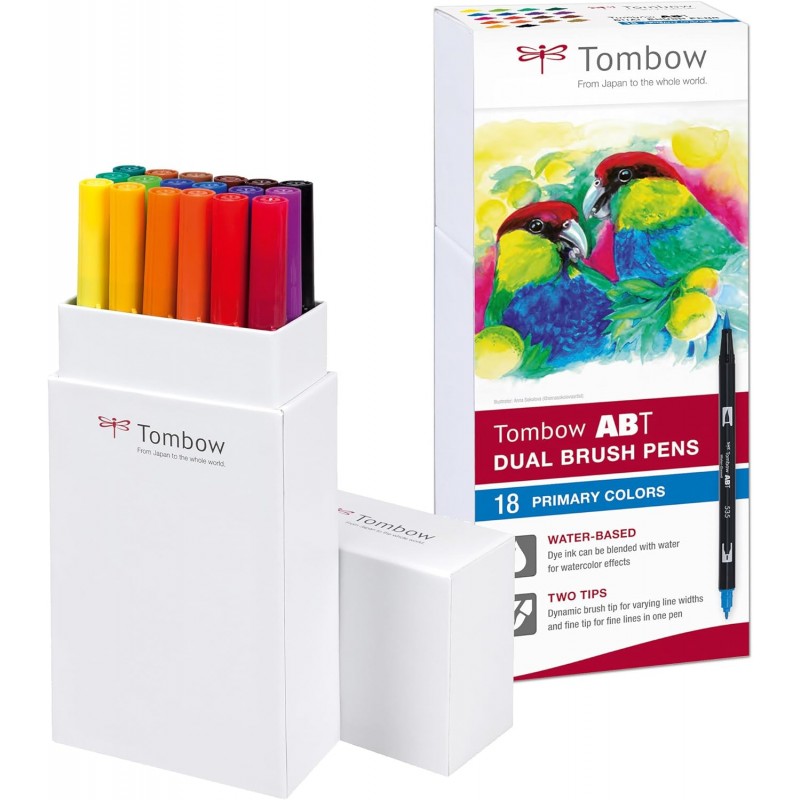 ABT Dual Brush Pen Primary Box (18pc)