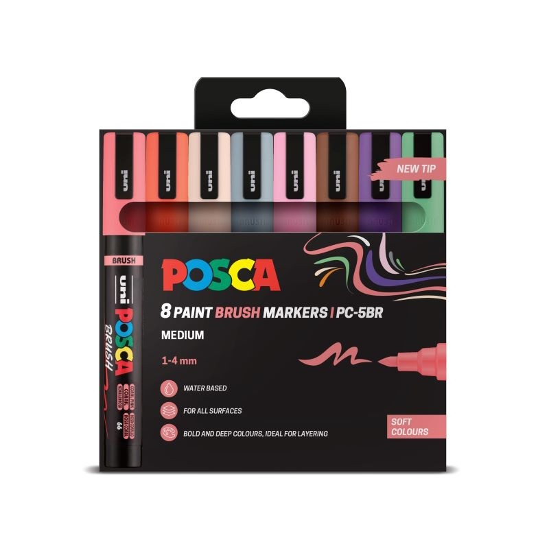 POSCA PC-5BR Soft Colour Set (8pc)