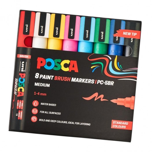 POSCA PC-5BR Standard Colour Set (8pc)