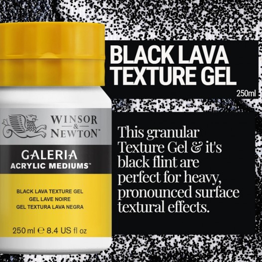 Galeria Acrylic Black Lava Texture Gel (250ml)