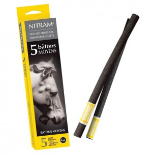 8mm Fine Art Charcoal B+ Sticks (5pc)
