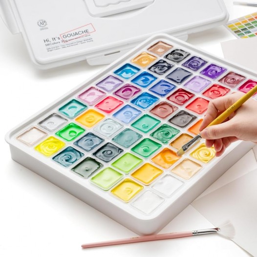 Jelly Cup Gouache White Assorted Set (56pc)