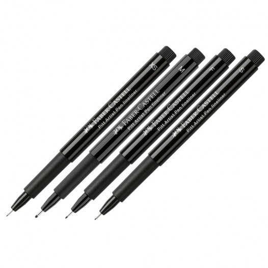 PITT Artist Black Pen Wallet III (4pc)