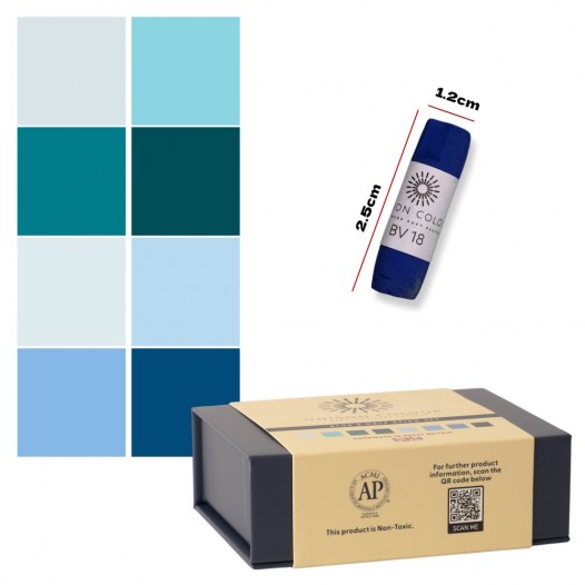 Blue Half Stick Soft Pastel Mini Set (8pc)
