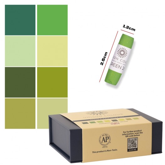 Green Half Stick Soft Pastel Mini Set (8pc)