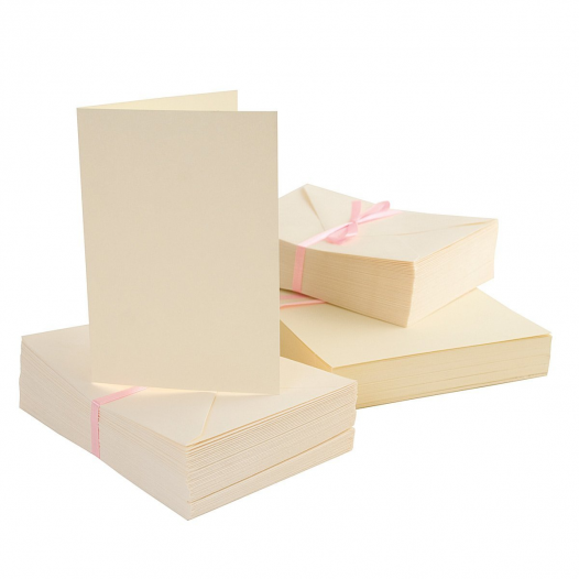 TALL CARDS & ENVELOPES SET - ANITA'S - CREAM, 50 PCS - Sklep internetowy  dpCraft