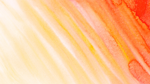 Lines of orange watercolour paint with bleeding