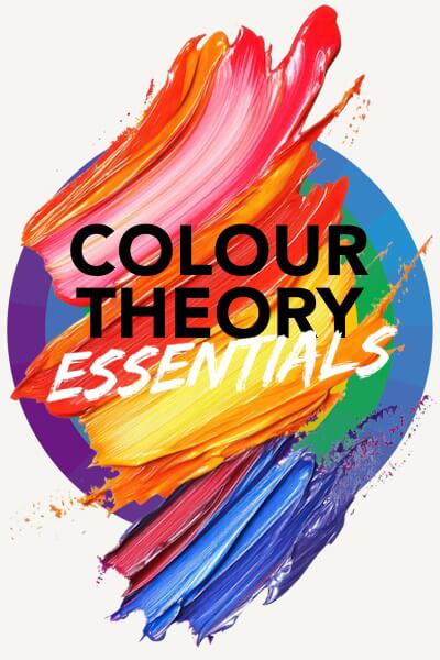 An image showing multicoloured acrylic paint with the title Colour Theory Essentials