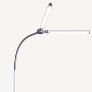 The Daylight Company: DuoPro Floor Lamp - This artists' light is easily repositionable thanks to the flexible soft-touch arm and features a unique dual-headed design, with each light individually positionable