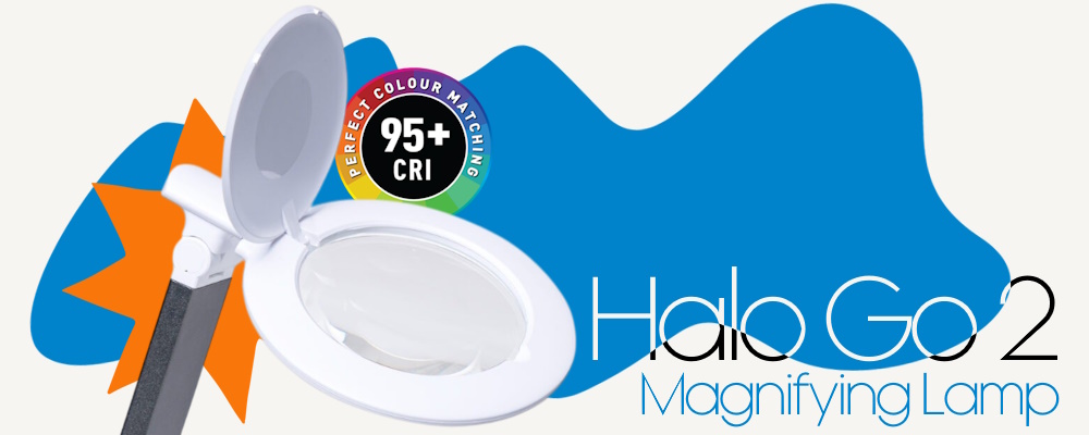 The Halo Go 2 Magnifying Lamp for artists' from The Daylight Company