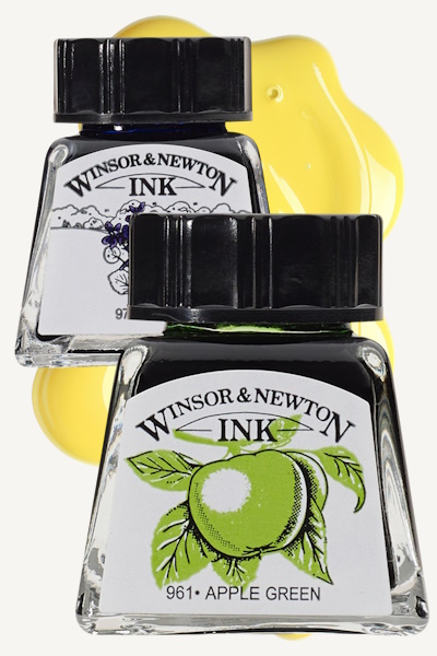 Winsor & Newton Drawing Inks for illustrations, watercolour effects or washes and background applications