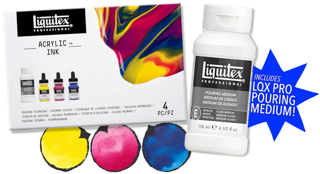 LQX Acrylic Ink Primary Pouring Set
