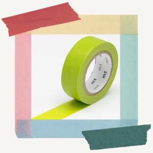 Roll of decorative paper masking tape from MT in an attractive yellowish-green Wakanae colouring