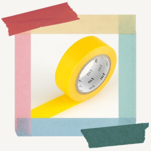 Roll of decorative paper masking tape from MT with a simple, yet eye-catching yellow colouring